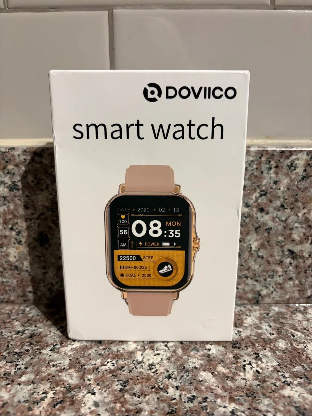 Pink and Gold Smartwatch with Health Tracking